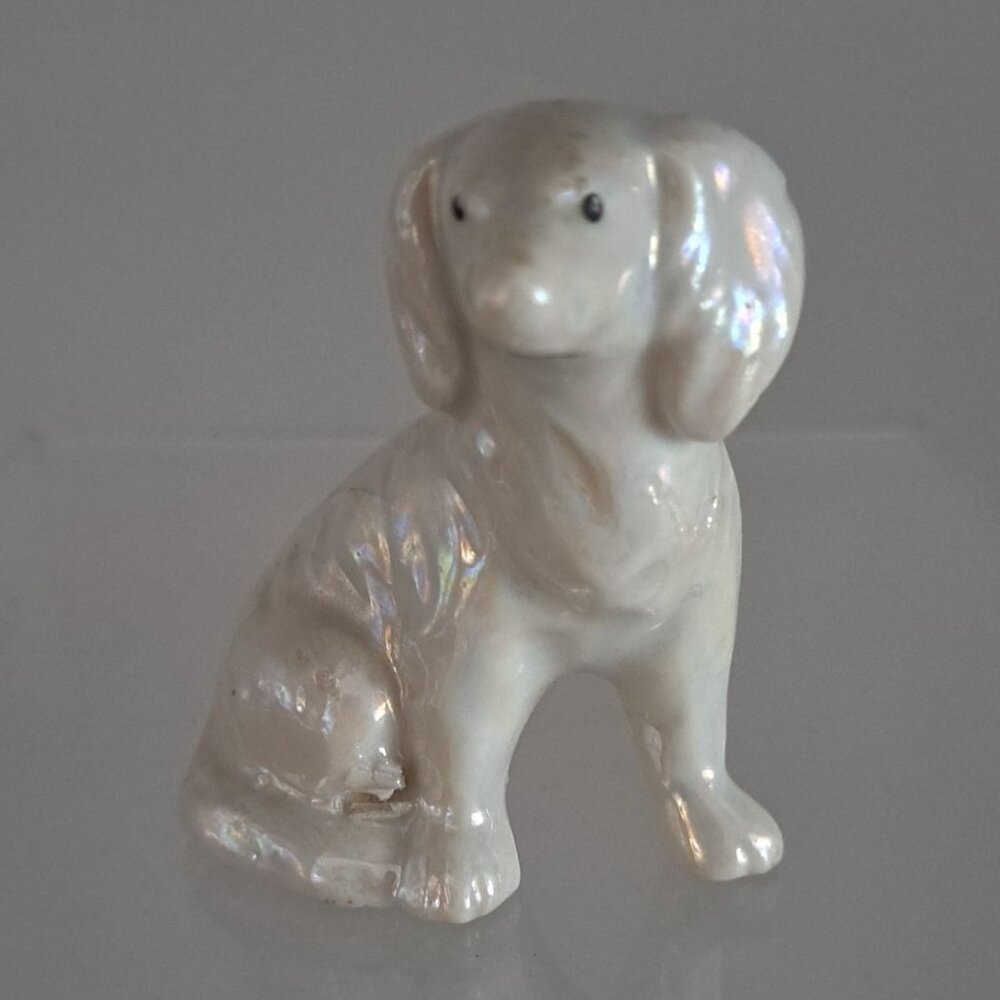 Vintage Luster Dog Figurine Made In Japan